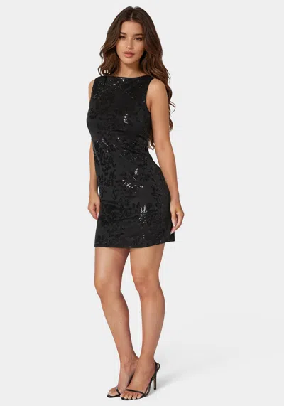 Bebe Cowl Neck Sheath Dress In Black