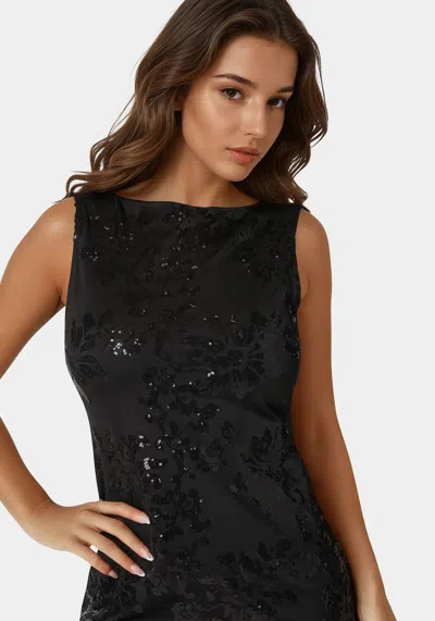 Bebe Cowl Neck Sheath Dress In Black