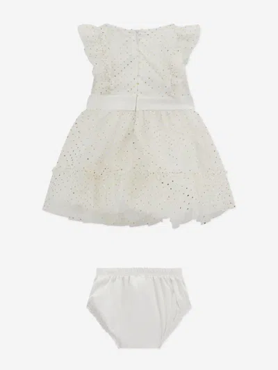 Guess Baby Girls Spotted Ruffle Dress In White