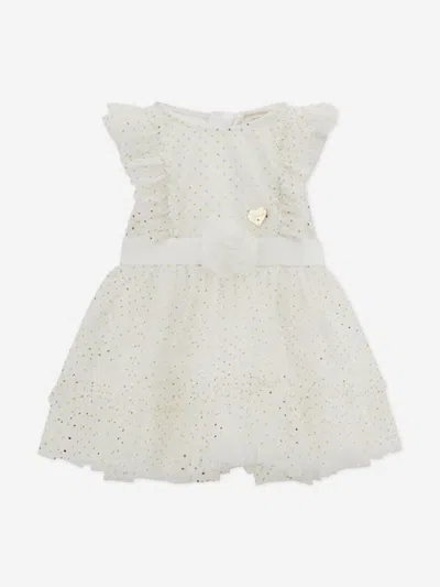 Guess Baby Girls Spotted Ruffle Dress In White