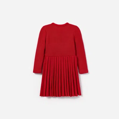 Self-portrait Self Portrait Girls Knitted Pleat Dress In Red