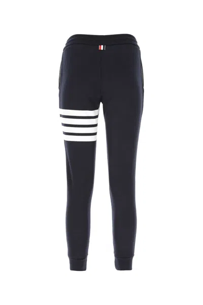 Thom Browne Blue Cotton Jogger With 4 Bar Detail