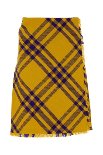 Burberry Check Fringed-edge Kilt Wrap Skirt