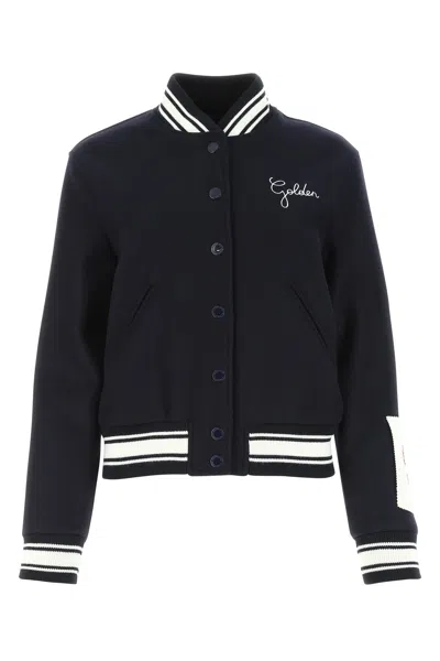 Golden Goose Wool Blend Bomber With Embroidered Logo