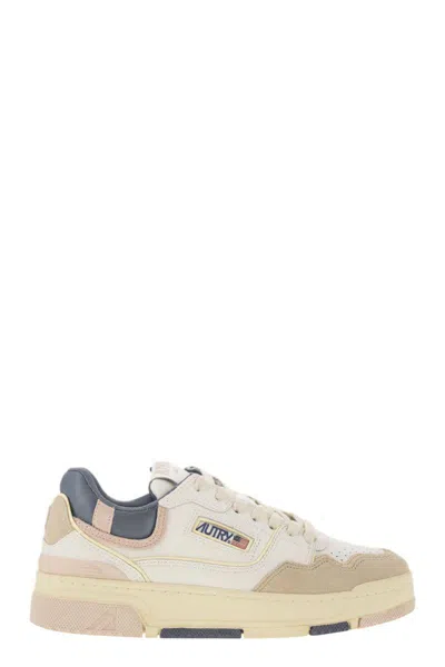 Autry Clc Low Sneakers In White/pink/grey