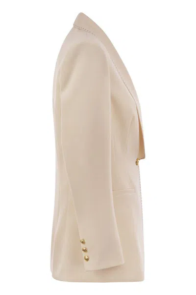 Elisabetta Franchi Women's Crepe Jacket With Contrasting Topstitching In Yellow