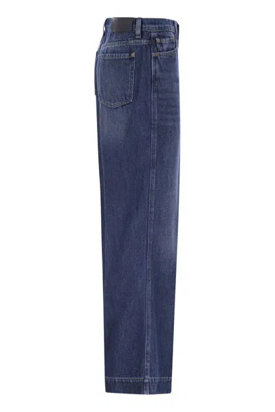 7 For All Mankind Flared Leg Denim Jeans In Navy