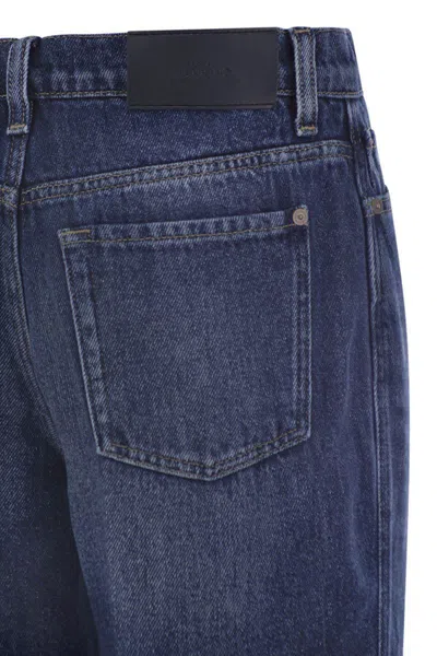 7 For All Mankind Flared Leg Denim Jeans In Navy