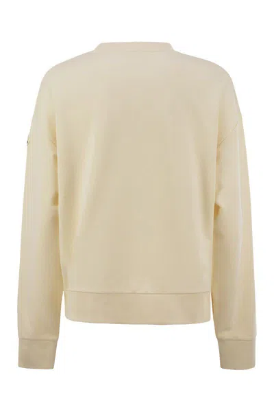 Moncler Women Logo Embroidery Sweatshirt In White