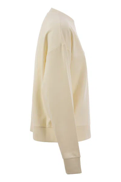 Moncler Women Logo Embroidery Sweatshirt In White