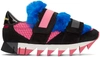 DOLCE & GABBANA Tricolor Fur Velcro Sneakers