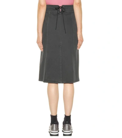 Shop Prada Cotton Skirt In Black