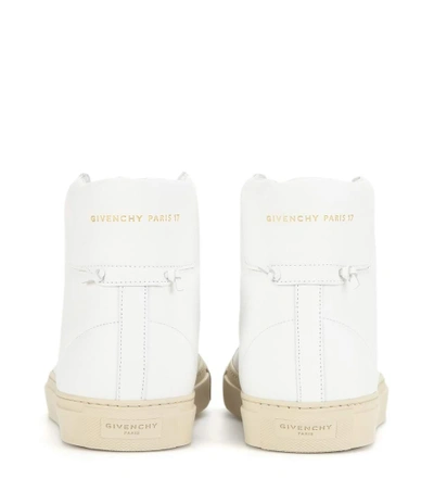 Shop Givenchy Urban Knots High-top Leather Sneakers In White