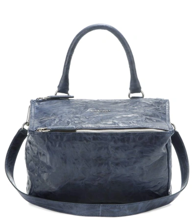 Shop Givenchy Pandora Small Leather Shoulder Bag In Eight Llue