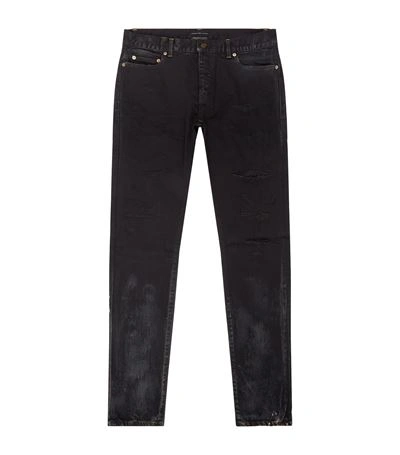 Shop Saint Laurent Super Skinny Distressed Jeans