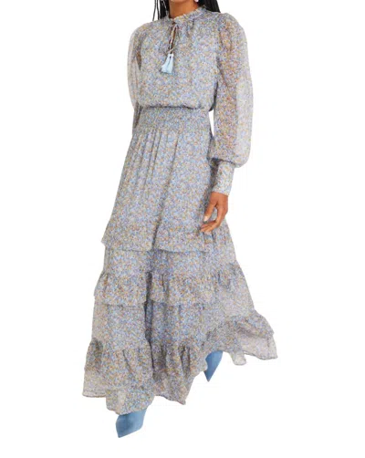 Allison New York Vivian Maxi Skirt In Dusty Blue In Multi