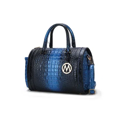 Mkf Collection By Mia K Usal Women's Croc-embossed Satchel Bag By Mia K. In Blue