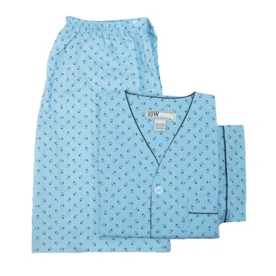 Ten West Apparel Men's Short Sleeve Short Leg Pajama Set In Blue
