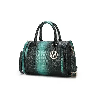 Mkf Collection By Mia K Usal Women's Croc-embossed Satchel Bag By Mia K. In Green
