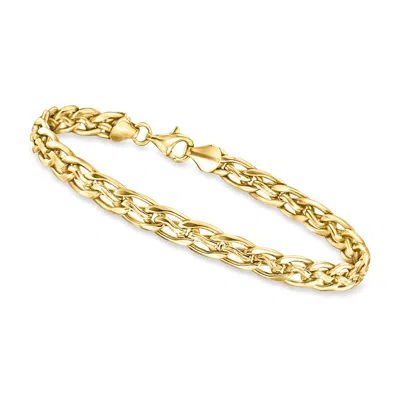 Canaria Fine Jewelry Canaria 10kt Yellow Gold Twisted Oval-link Bracelet In Multi