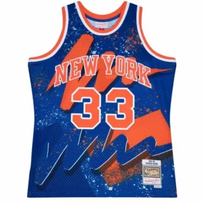 Mitchell & Ness "nba Knicks 1991 Patrick Ewing" Hyper Hoops Swingman Jersey Vest Top In Blue