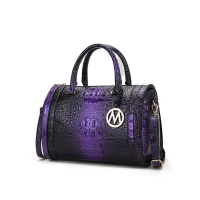 Mkf Collection By Mia K Usal Women's Croc-embossed Satchel Bag By Mia K. In Purple