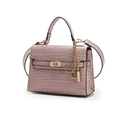 Mkf Collection By Mia K Naomi Vegan Crocodile Leather Women's Satchel By Mia K In Gold
