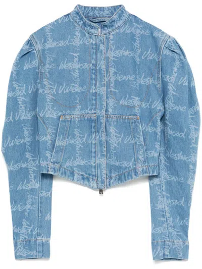 Vivienne Westwood Filli Jacket Denim Jackets In Grid/blue