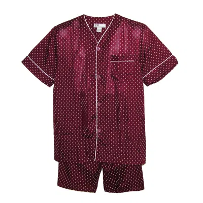 Ten West Apparel Men's Short Sleeve Short Leg Pajama Set In Red