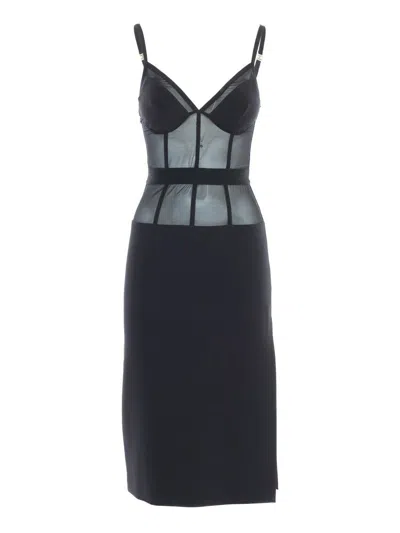Elisabetta Franchi Midi Dress In Black