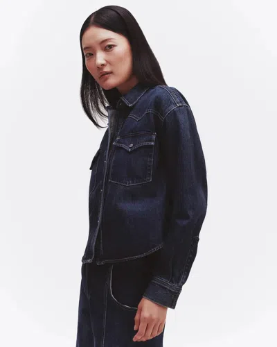 Twp Cropped Og Shirt In Dark Wash Denim