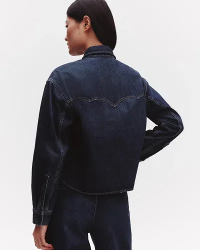 Twp Cropped Og Shirt In Dark Wash Denim