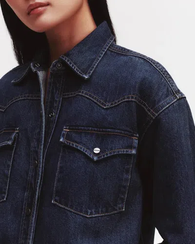 Twp Cropped Og Shirt In Dark Wash Denim