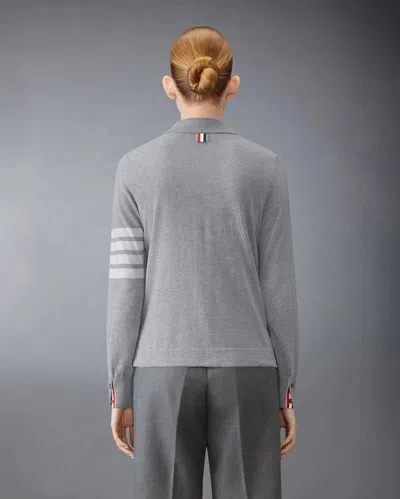 Thom Browne Jersey Stitch Button Down Shirt In Grey