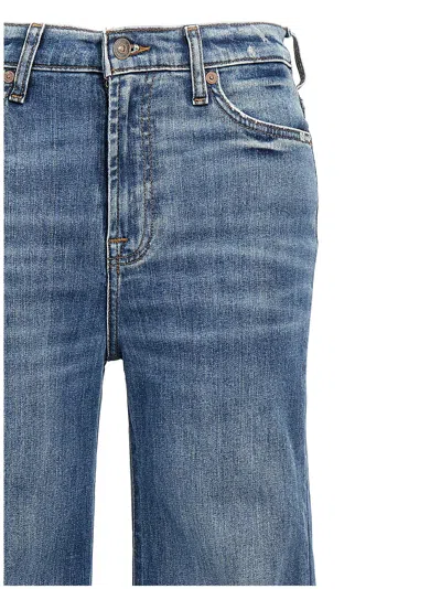 7 For All Mankind Womens Gran Canyon Modern Dojo Flared-leg High-rise Denim-blend Jeans