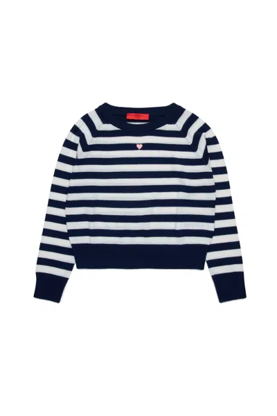 Max & Co Striped Wool Sweater In Blue