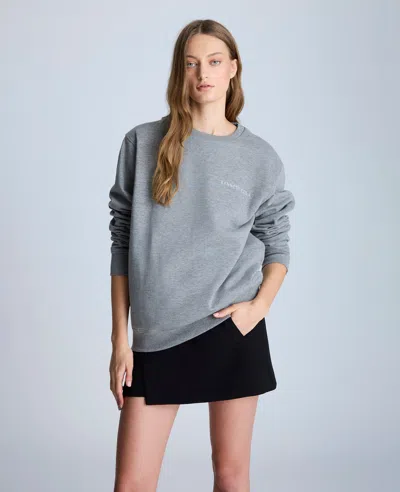 Kenneth Cole Site Exclusive!  Embroidered Logo Sweatshirt In Char-cole Heather