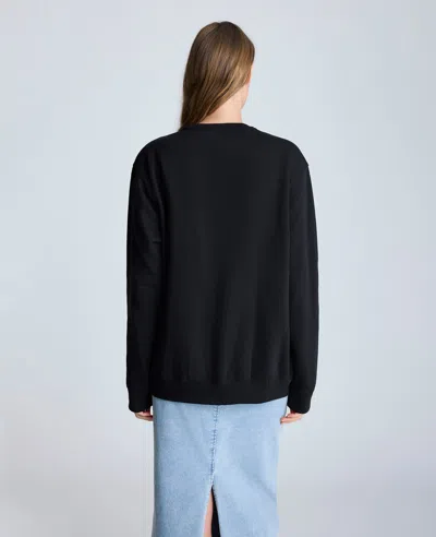 Kenneth Cole Site Exclusive!  Embroidered Logo Sweatshirt In Black