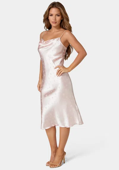 Bebe Womens Sateen Midi Slip Dress In Blush