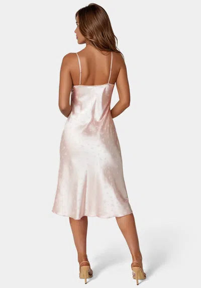 Bebe Womens Sateen Midi Slip Dress In Blush