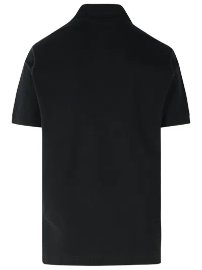 Dolce & Gabbana Cotton Polo Shirt With Buttoned Collar And Ribbed Accents In Black