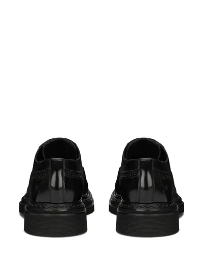Dolce & Gabbana Black Leather Oxfords And Derbies In Black