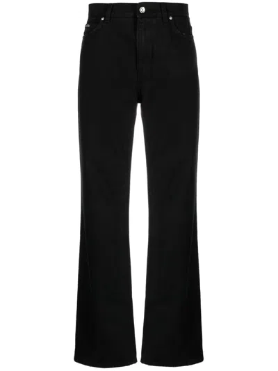 Dolce & Gabbana Straight Medium Waist Denim Jeans In Black