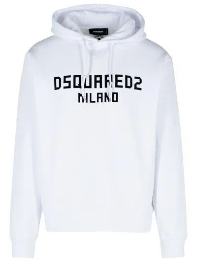 Dsquared2 White Cotton Sweatshirt In White