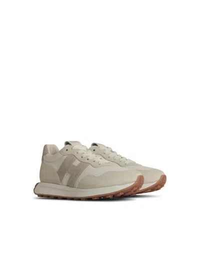 Hogan 'h602' Leather Sneakers Featuring Suede Panels In White