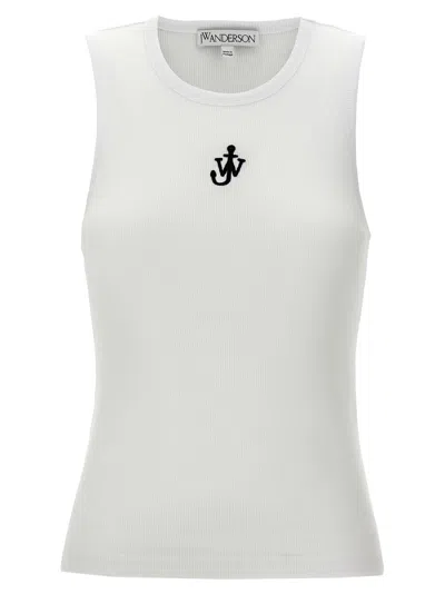 Shop Jw Anderson Anchor Embroidery Tops White