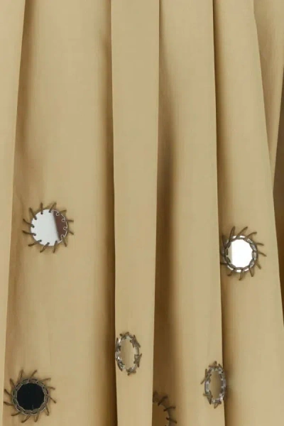 Prada Mirror Embellished Belted Midi Dress