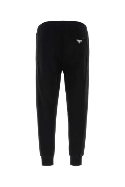 Prada Black Cotton Blend Joggers