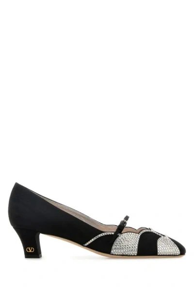 Valentino Garavani Women Black Fabric Bowow Pumps
