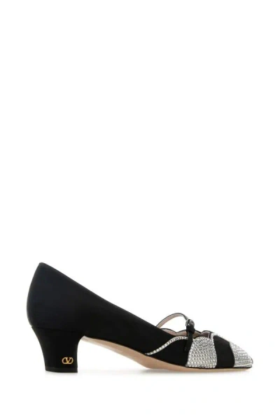 Valentino Garavani Women Black Fabric Bowow Pumps